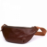 Кожаная сумка на пояс GRANDE PELLE 11315 Рыжая