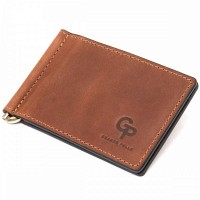 Кожаный зажим для купюр GRANDE PELLE 11477 Коричневый
