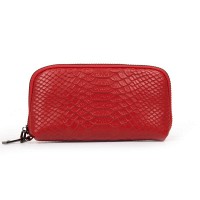 Женская кожаная косметичка Cosmetic 60095-3 red