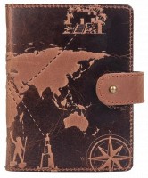 Кожаный картхолдер Hi Art «7 wonders of the world» CH-06 Shabby Cumaru