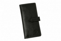 Мужское кожаное портмоне Grande Pelle 524610 глянцевая кожа черный