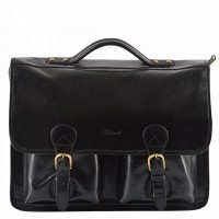 Мужской кожаный портфель Ashwood 8190 BLACK