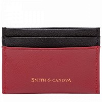 Кожаный картхолдер Smith and Canova 26827 Devere (Red-Black)