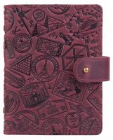 Кожаный картхолдер Hi Art «Let's Go Travel» CH-06 Shabby Plum