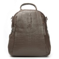 Женский кожаный рюкзак ALEX RAI 8907-9 grey croco