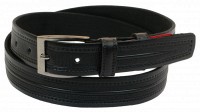 Мужской кожаный ремень под брюки Skipper 1003-35 черный 3,5 см