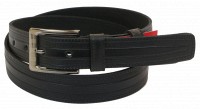 Мужской кожаный ремень под брюки Skipper 1036-35 черный 3,5 см