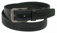 Мужской кожаный ремень под джинсы Skipper 1052-35 черный 3,5 см
