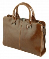 Коричневый кожаный портфель TRAUM 7170-04