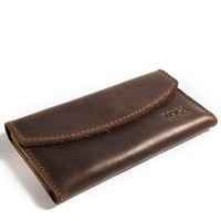 Кожаный женский коричневый кошелёк BOGZ «Евника» P28M7S3