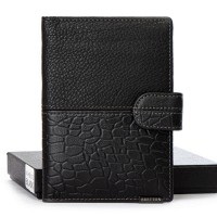 Мужской кожаный кошелек с обложкой на спаспорт BE BRETTON 42-NDL10 black