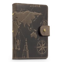 Картхолдер из кожи HiArt CH-06 Shabby Gavana Brown 7 wonders of the world