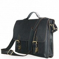 Мужской кожаный черный портфель Vintage 14248