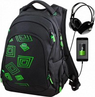 Подростковый ортопедический рюкзак Winner One зеленый декор для мальчиков 20 л 386-10-g