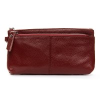 Женская кожаная косметичка Cosmetic bag A-00276-2 bordo