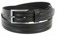 Кожаный мужской ремень Skipper 1251-33 черный 3,3 см