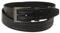 Кожаный мужской ремень Skipper 1014-38 черный ДхШ: 135х3,8 см.