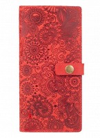Тревел-кейс из кожи Hi Art TC-01 Shabby Red Berry Mehendi Art