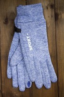 Перчатки сенсорные женские трикотажные синий меланж 5171-5s3 L