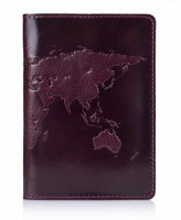 Обложка-органайзер для документов из кожи HiArt World Map PC-03-C19-1718-T001