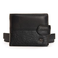 Мужской кожаный кошелек с зажимом для купюр BE BRETTON 208-L0613 black mix