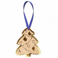 Игрушка на елку из кожи HiArt Елочка Toy-Tree-White-Silver