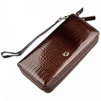Женский коричневый кошелёк из натуральной лаковой кожи ST Leather 18908