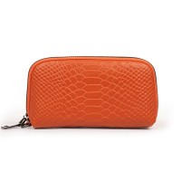 Женская кожаная косметичка Cosmetic 60095-16 orange