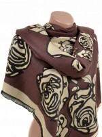 Женский тёплый кашемировый палантин 32061 brown