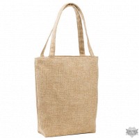 Женская сумка стандарт из ткани рогожка бежевая