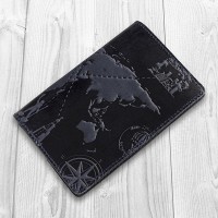 Обложка для паспорта из кожи HiArt PC-02 Shabby Ink 7 wonders of the world