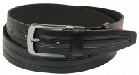Кожаный мужской ремень Skipper 1080-40 черный ДхШ: 136х4 см.