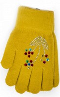 Перчатки детские вязаные горчичные 5661-9