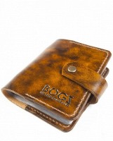 Визитница мужская ручной работы из кожи BOGZ 2A A Tan P11M2S2