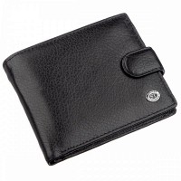 Мужское чёрное портмоне из натуральной кожи ST Leather 18836