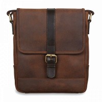 Мужская кожаная сумка Ashwood Toby Brown (Коричневый)