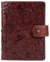 Кожаный картхолдер Hi Art «Let's Go Travel» CH-06 Crystal Сognac