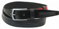 Мужской кожаный ремень под брюки Skipper 1047-35 черный 3,5 см