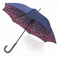 Зонт-трость женский механический  Fulton L754- Bloomsbury-2 Scatter Star Navy&Pink (Звезды)