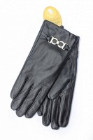 Перчатки женские чёрные кожаные 749s1 S Shust Gloves