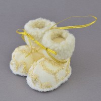 Новогодняя подвеска Yes! Fun Сапожки с золотым узором, h-7 см 973462