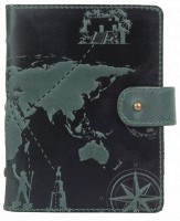 Кожаный картхолдер Hi Art «7 wonders of the world» CH-06 Shabby Alga