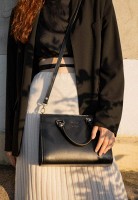 Женская кожаная сумка Fancy черная краст TW-FENCY-BLACK