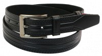 Мужской кожаный ремень под брюки Skipper 1029-35 черный 3,5 см