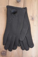 Перчатки женские чёрные трикотажные 8154s1 S