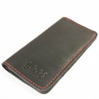 Мужское черное портмоне ручной работы из кожи BOGZ Long CH Black P48M5S1