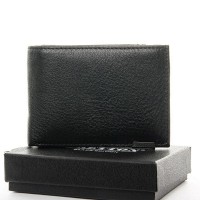 Кожаный мужской зажим для купюр BRETTON 168-24C black