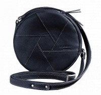Женская кожаная круглая сумка  BlankNote Бон-Бон темно-синяя BN-BAG-11-NAVY-BLUE