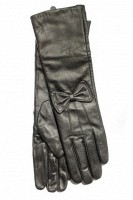Женские черные кожаные длинные перчатки Shust Gloves