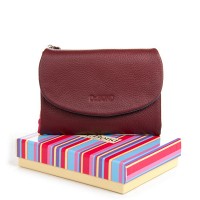 Женский кожаный кошелек Classik  DR. BOND WRS-239-1 wine red